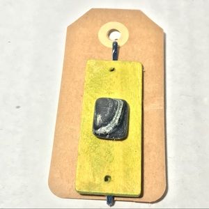 2 piece wooden and stone hair accessory